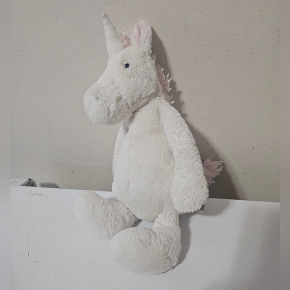 JellyCat Bashful White Unicorn Plush Toy Medium 12